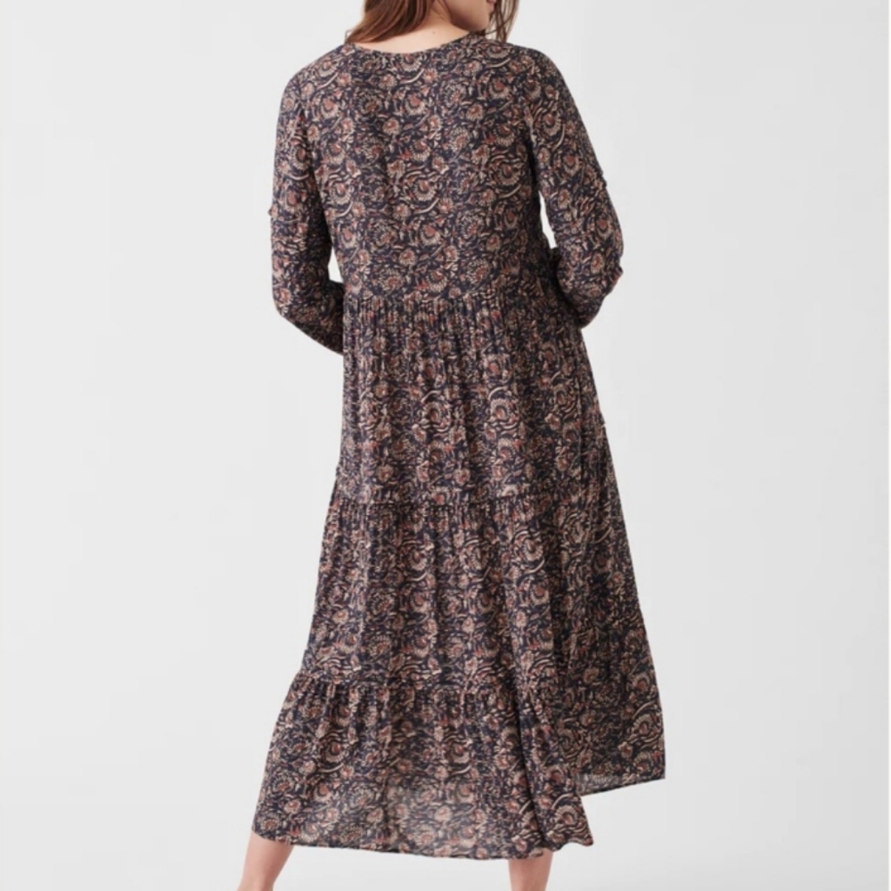Faherty Isabella Maxi Dress Artisan Floral Block Print M - Picture 15 of 16